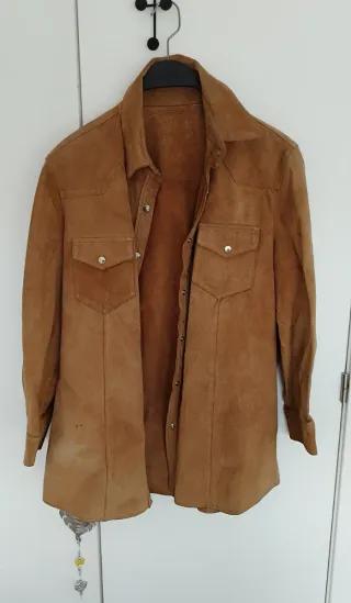 Chaqueta vintage de ante marrón