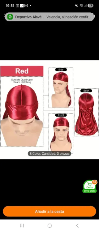 Sciarpe per capelli in raso (3 pezzi)