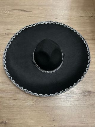 Sombrero Mariachi Negro y Plateado