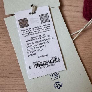 Berretto Burberry cashmere bourdeaux