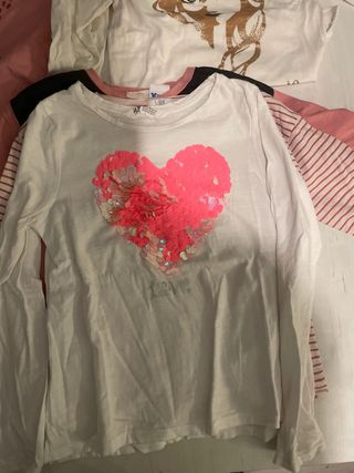 Lote 5 Camisetas Niña 7/8 años (128 cm)