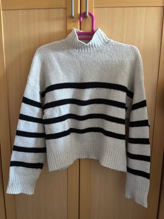 Jersey de cuello alto a rayas
