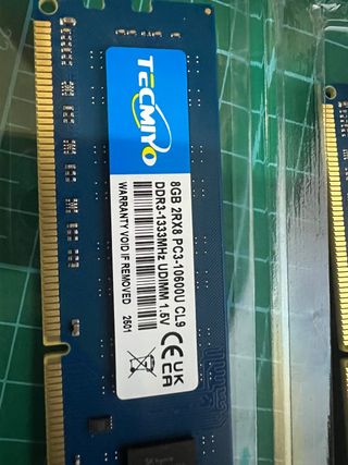 Memoria RAM Tecmiyo 16GB (2x8GB) DDR3 1333MHz