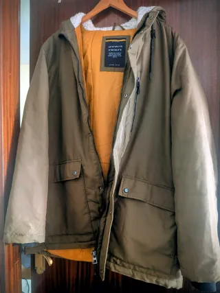 Parka acolchada hombre verde militar