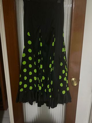 Falda Sevillana Lunares Verdes