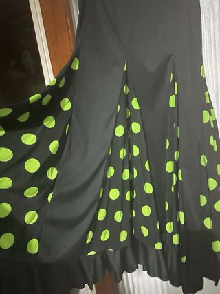 Falda Sevillana Lunares Verdes