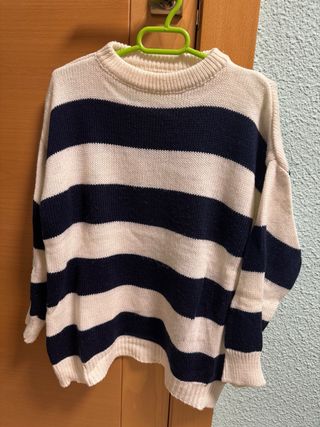 Jersey rayas azul marino y blanco