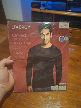 Camiseta térmica LIVERGY manga larga negra Talla L