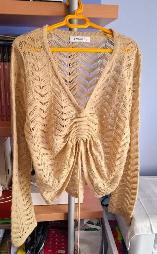 Jersey top crochet estilo grunge 