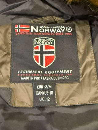 Anorak Geographical Norway verde militar
