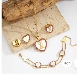 Set Bisutería Chanel Dorado y Turquesa