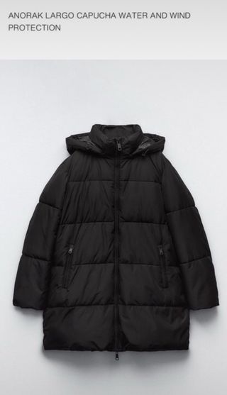 Abrigo Zara Negro Talla XXL