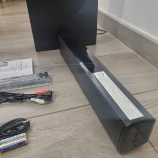 Subwoofer y Barra de Sonido Majority Negra