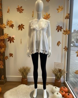 Blusa Zara Talla S Encaje Blanco