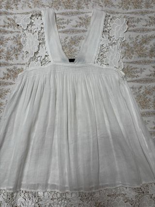 Blusa Zara Talla S Encaje Blanco