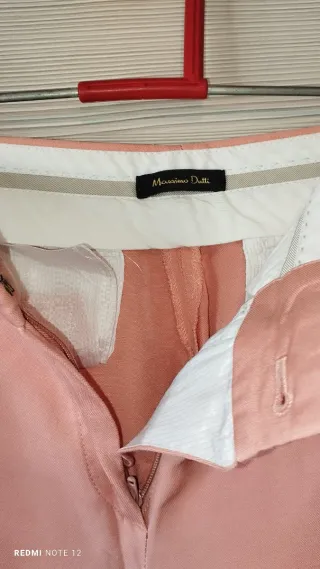 Pantalón Massimo Dutti cropped rosa talla 43