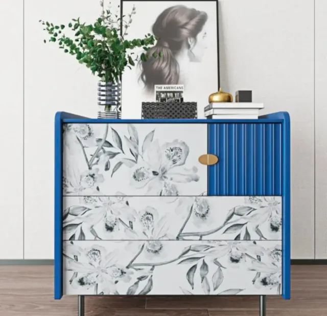 Papel pintado floral autoadhesivo