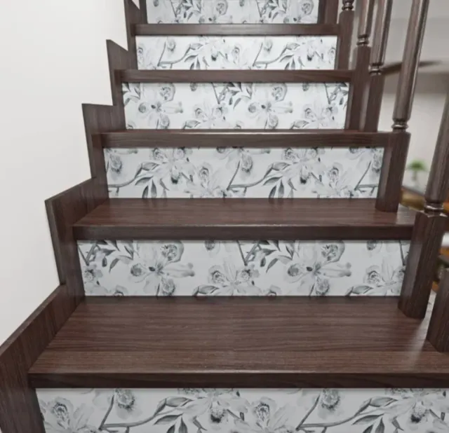 Papel pintado floral autoadhesivo