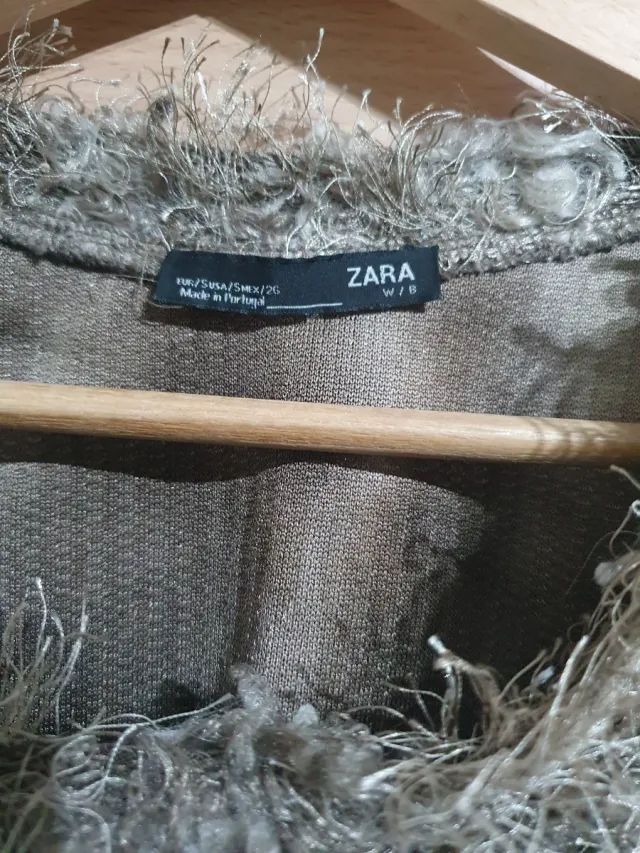 Jersey peludo marrón y beige