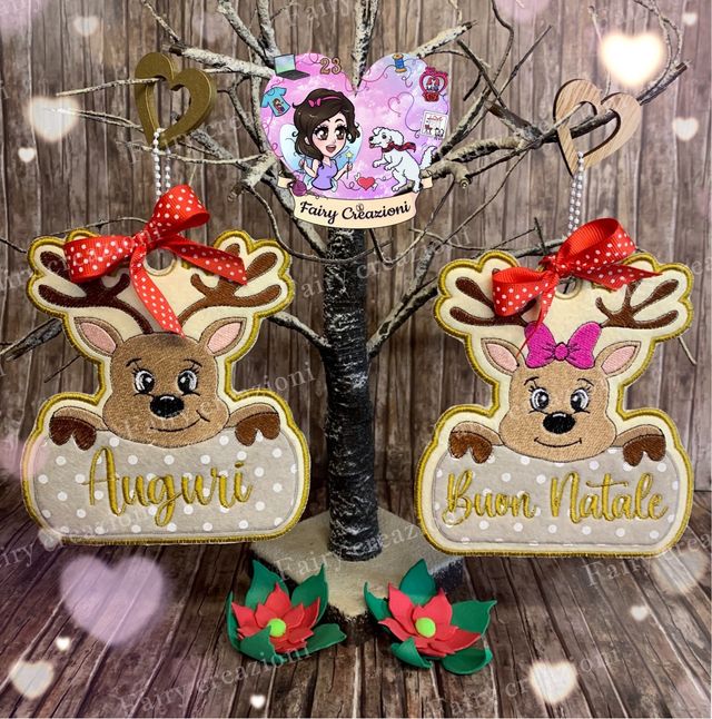 Decorazioni Natale Renna Auguri e Buon Natale