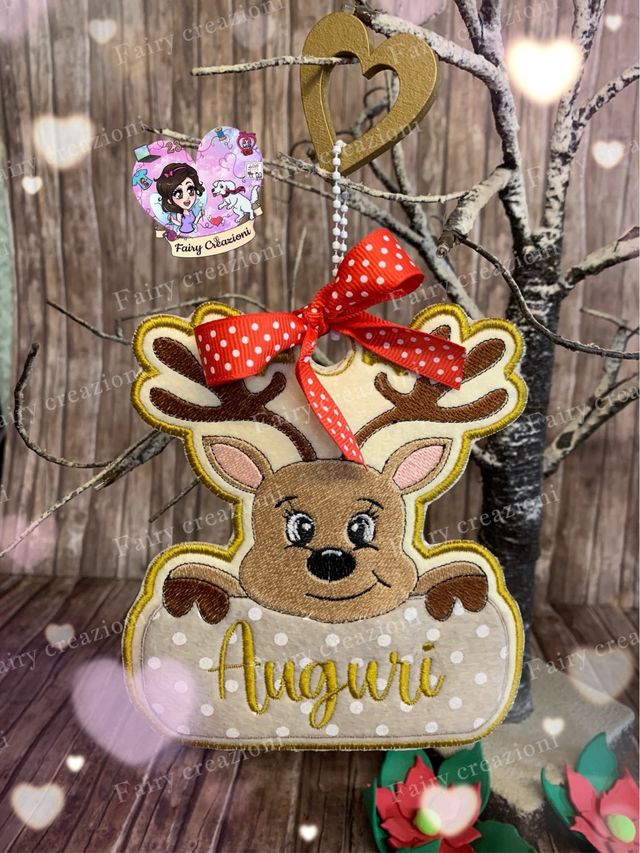 Decorazioni Natale Renna Auguri e Buon Natale