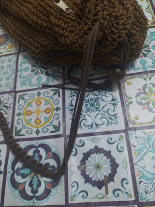Bolso de crochet marrón
