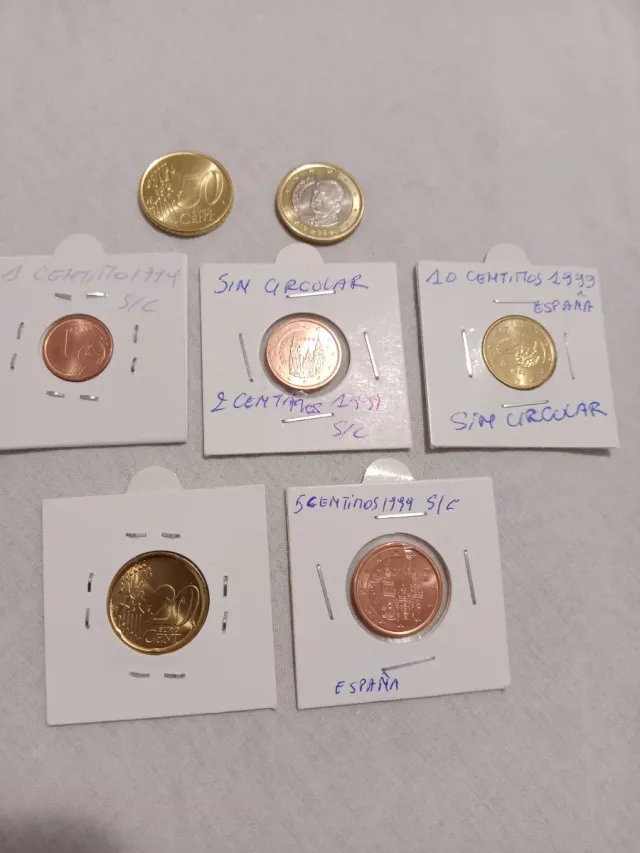 Set 7 Monedas Euro España 1999 sin Circulares.