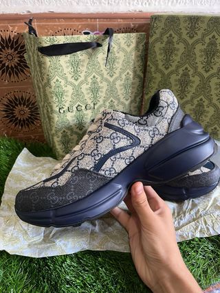 Zapatillas Gucci Rython Beige/Azul taras