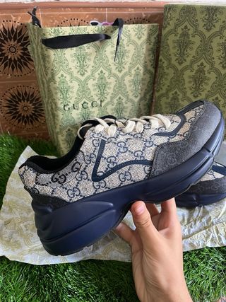 Zapatillas Gucci Rython Beige/Azul taras