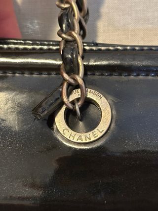 Bolso Chanel Negro y Azul Charol
