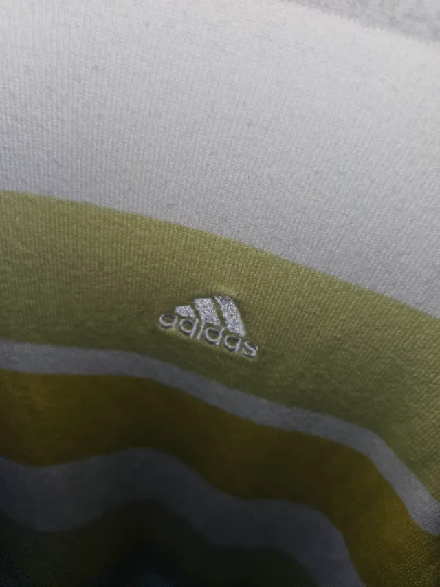 Maglione Adidas uomo righe bianco giallo