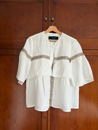 Blusa Zara Blanca con Rayas