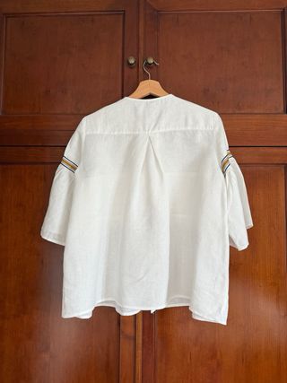 Blusa Zara Blanca con Rayas