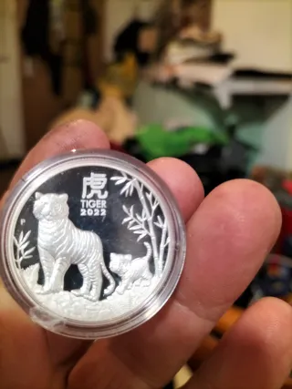 Moneda Tigre 2022 1 oz Plata Serie Lunar exclusiva