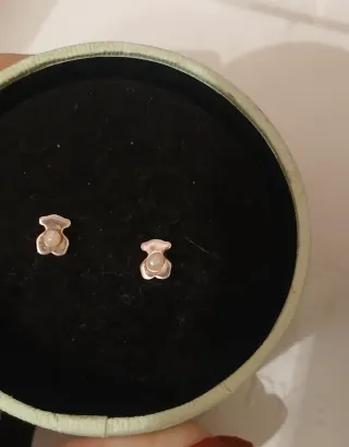 Pendientes Oso Tous Perla Plata