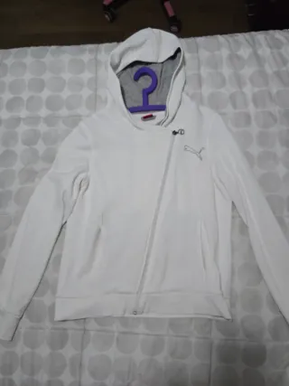 Chaqueta Puma Blanca con Cremallera Asimétrica