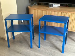 2 comodini in metallo blu