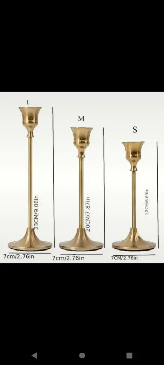 6 Portacandele dorato in metallo