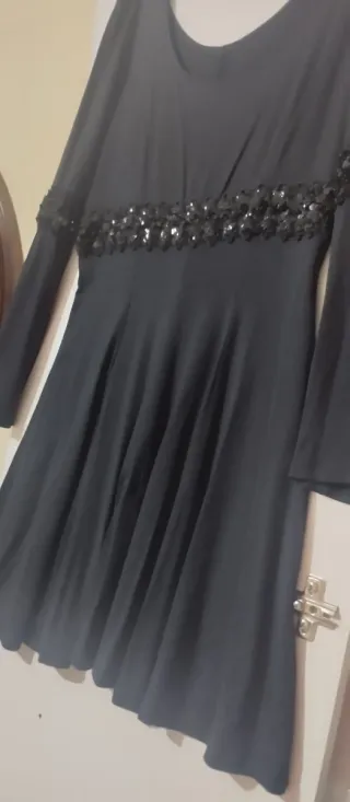 Vestido fiesta lentejuelas negro