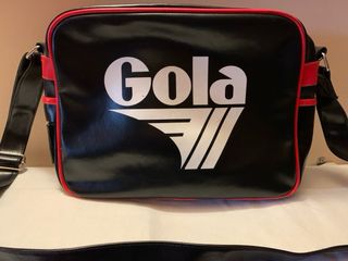 Borsa vintage Gola nera e rossa