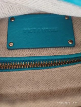 Bolso Bimba y Lola Turquesa y Dorado,piel