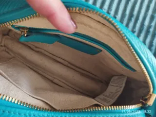 Bolso Bimba y Lola Turquesa y Dorado,piel