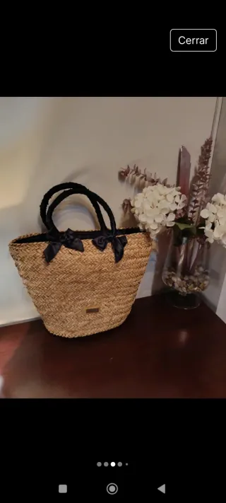 Bolso Capazo Kbas Paja Maíz Negro-Marrón