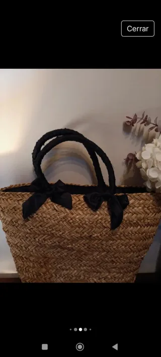 Bolso Capazo Kbas Paja Maíz Negro-Marrón