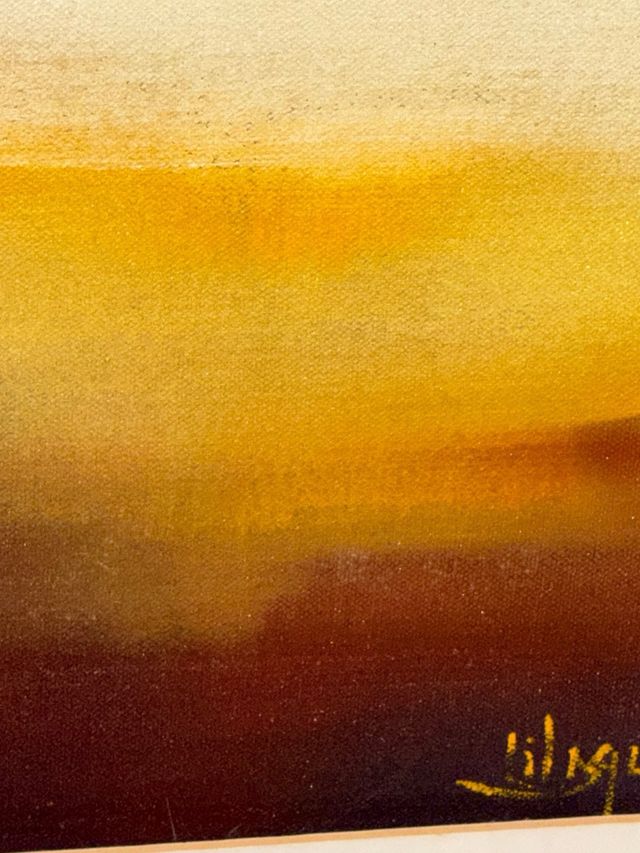 Cuadro al oleo de paisaje marino