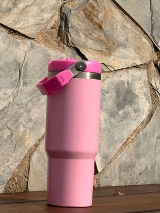 Botella Térmica Acero Rosa con Asa