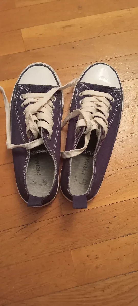 Zapatillas lona azul y blanco