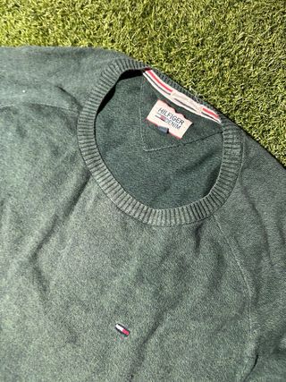 Suéter Tommy Hilfiger denim Verde Talla L Hombre