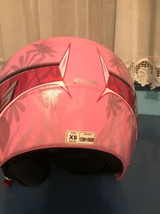 Casco de moto rosa, marca Zeus Helmet