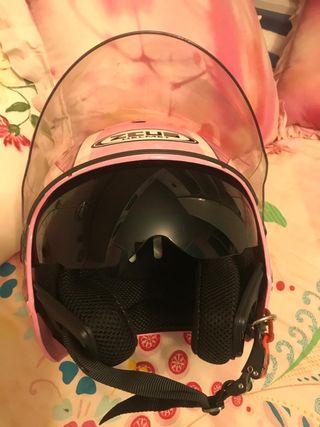 Casco de moto rosa, marca Zeus Helmet